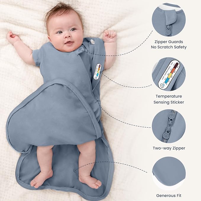 kaiya baby Unisex Sleeping Bag for Babies and Toddlers 0.5 Tog Sleep Sack 0-6 Months, Newborn Sleep Sack, Wearable Blanket Baby, One Piece Sleeveless, Gifts for Baby