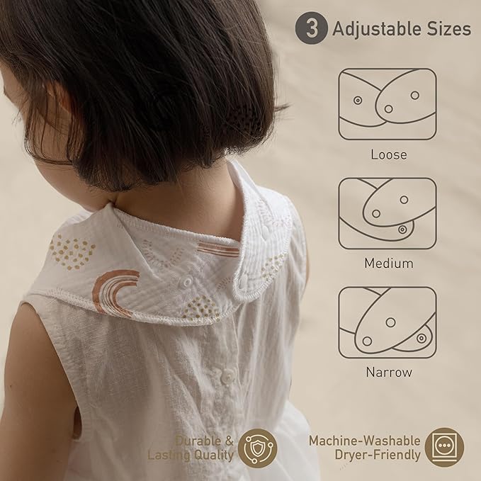 CIVARUA KIDS Muslin Baby Bibs 8 Pack, Baby Bandana Drool Bib for Drooling and Teething, Cotton Soft Absorbent for Girls Boys