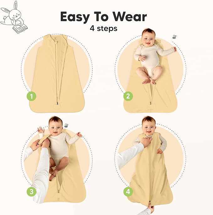 2-Pack Baby Sleep Sacks, Zipper Wearable Blanket - 0.5TOG Organic Cotton, Lightweight, Soft Cozy Infant Sleeping Sack 3-6 months, Easy to Wear Small Newborn Transition Swaddles Sleepsacks (Avocado)