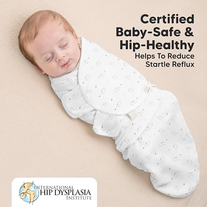 Baby Swaddle Sleep Sacks with Zipper - 3-Pack Swaddles for Newborns 0-3 Months, Infant, Baby Girls, Boys, Soft & Durable Newborn Sleep Sack, Easy Diaper Change Swaddling Blanket (Bunnies)