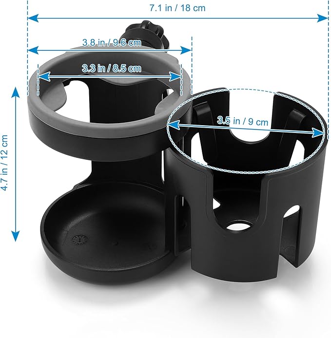 Accmor Stroller Cup Holder, Universal Cup Holder, Bike Cup Holder, 360° Rotatable Expandable Cup Holder for Stroller, Bike, Wheelchair, Walker