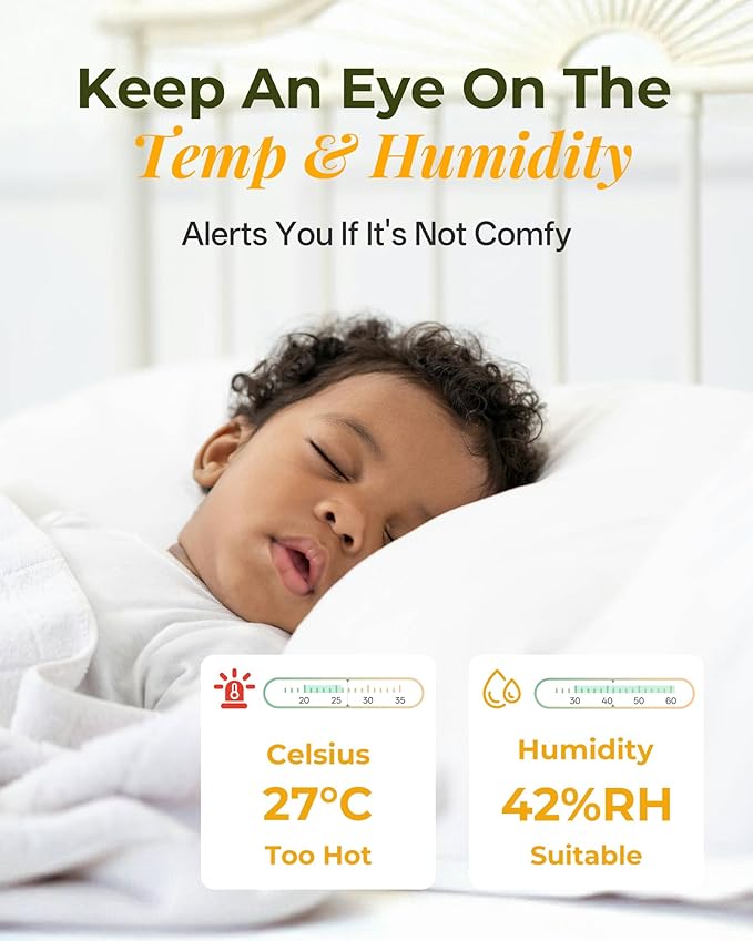ARENTI Baby Monitor with 2 Cameras, Cry&Motion Detection, 2K Smart Baby Camera with 5'' Upgraded Wireless Display, 2 Way Audio, Super Night Vision, Lullabies, Breathing Light, Temp&Humidity Sensor