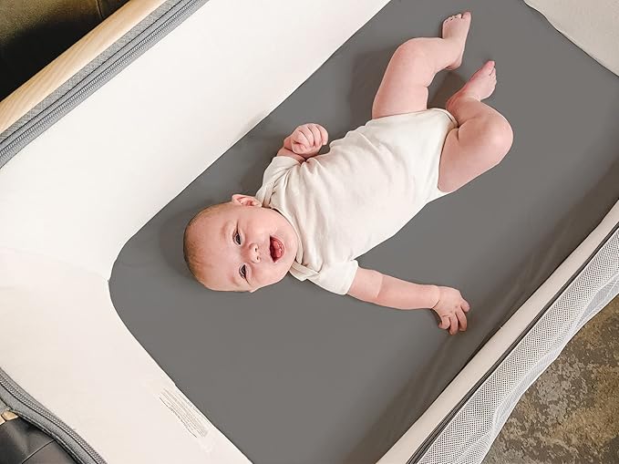 Bassinet Bed Sheets – Premium Bassinet Fitted Sheet for Halo, Mika Micky, Maxi Cosi & Others - 4 Pack 100% Jersey Knit - Bassinet Bedding for Standard Size Oval or Halo Bassinet Pads for Boys & Girls