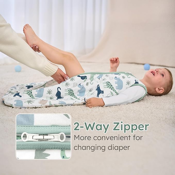 Yoofoss Baby Sleep Sack 18-24 Months, 1.5 Tog Baby Wearable Blanket with 2-Way Zipper, 100% Cotton Organic Fabric Winter Infant Sleeping Sack, Warm Soft Comfy