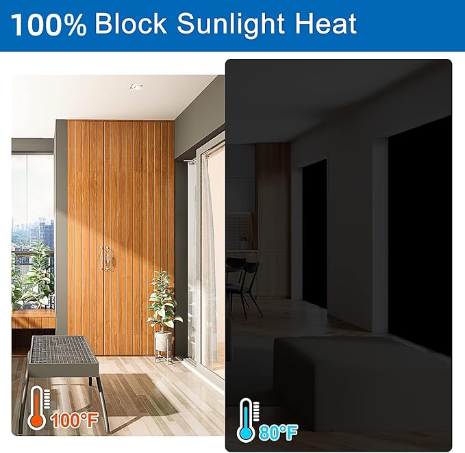 100% Blackout Blind Magnetic Window Cover 118 x 57Inch,No Drill,Cut Any Size/Shape,Portable Black Out Shades Curtains for Nursery Bedroom,Rv,Media Room with Magnetic Closure