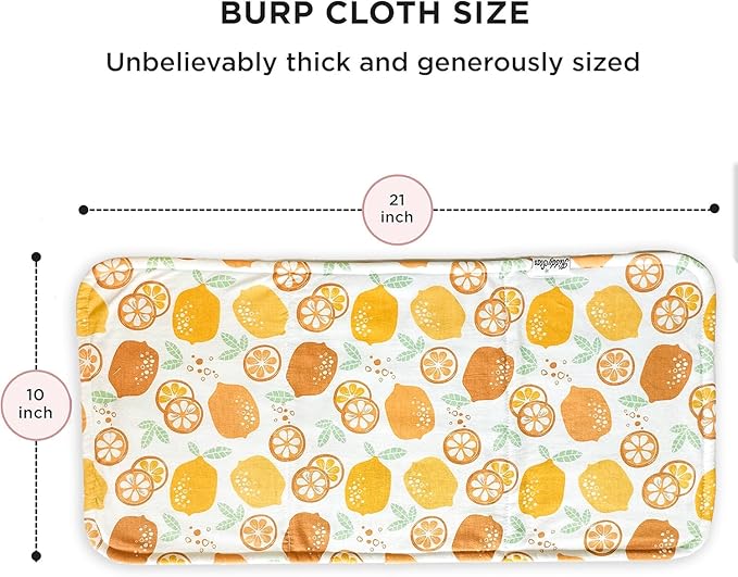 KiddyStar 5-Pack Organic Cotton Burp Cloths – Large, Ultra-Soft 3-Layer Towels for Burping, Shoulder & Hand Use, Highly Absorbent