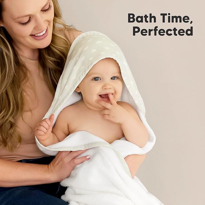 KeaBabies Hooded Baby Towel for Newborn - Viscose Derived from Bamboo Large Baby Bath Towels with Hood for Boys, Girls, Toddler, Extra Absorbent & Soft Newborn Bath Essentials (Rainbow, Regular)