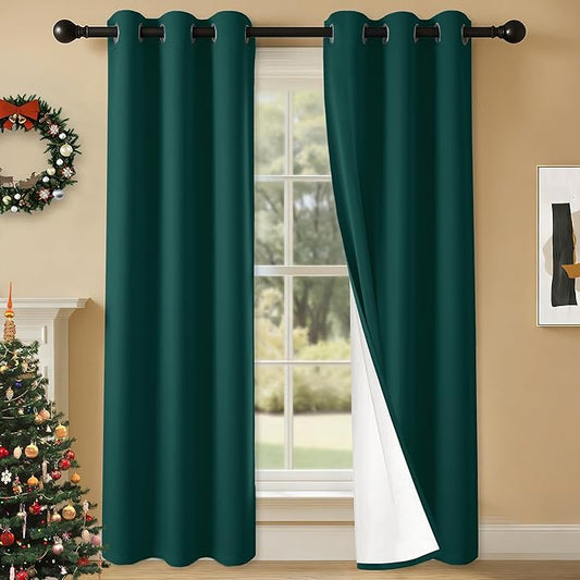 100% Blackout Curtains 72 Inch Length for Bedroom Living Room, Grommet Thermal Insulated Room Darkening Drapes, Light Blocking Window Treatment Decor, 2 Panels, 37x72, Sapphire