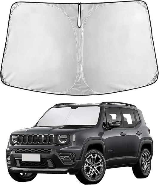 Econour Windshield Sunshade for Jeep Renegade 2015-2023 2024 2025, Sun Visor for Front Windshield & Window Sun Shade Cover, UV Heat Blocker & Protector, Car Accessories