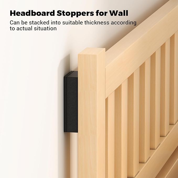 Furniture Wall Protectors, LveSunny 23Pcs EVA Foam Headboard Stoppers for Wall, Bed Stoppers for Headboard, 10Pcs (20mm Thick)+13Pcs (3mm Thick) Couch Wall Protector, Black Headboard Bumper