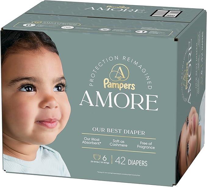 Pampers Amore, Size 6 (23-44 lbs), 42 Count, Our Best Diaper