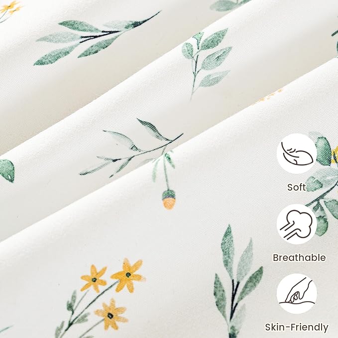 david's kids 3 Pack Mini Crib Sheets, Soft Breathable Premium Pack N Play Sheets for Baby Boys Girls Neutral, Playard and Mini Crib Mattresses, Leaf & Floral