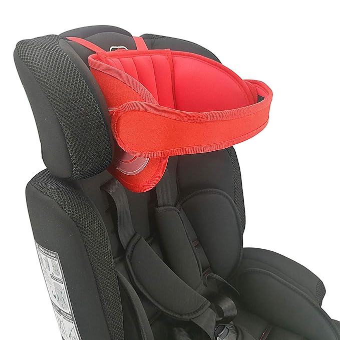 Adjustable Child Car Seat Head Support, Universal Suitable for Both Children and Adults, Head Protect Pad on Child Car Seat, Safety Car Sleeping Headrest for Child, Infants, Toddlers and Adults (Red)