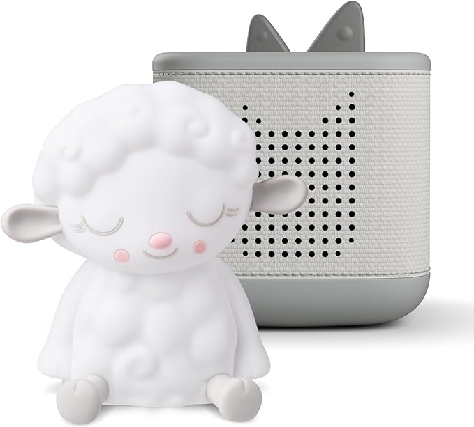 Toniebox 2 Audio Player Bundle for Kids 1+ with Sleepy Sheep Night Light - Moon Gray