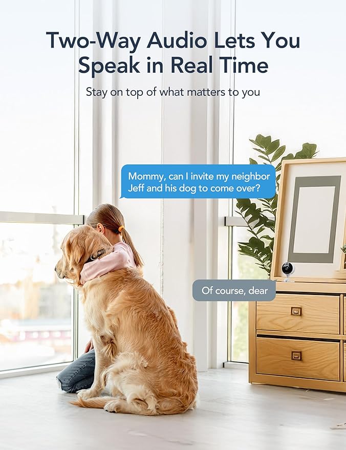 GNCC Only 2.4GHz Indoor Security Camera, 1080P Cameras for Home Security, Motion Detection, Two-Way Audio, Night Vision, Dog Camera with App, Easy Install, Cloud Storage Subscription Required(2-Pack)