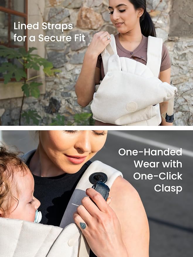 GROWNSY Baby Carrier, One-Click Release Clasp for Easy to Wear, Cozy Wraps Carrier Newborn to Toddler with Head Support(7-44lbs), Ergonomic & Lightweight for Infant to Toddler, Cream