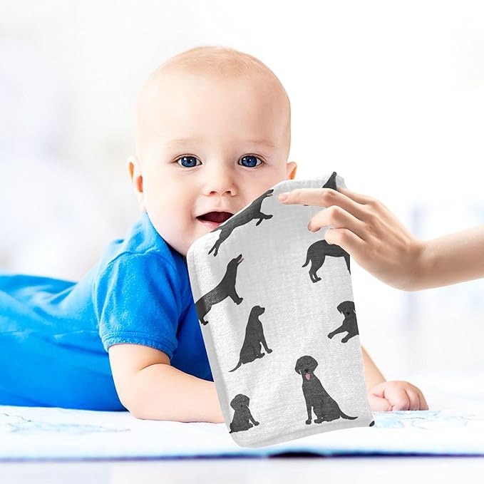 vvfelixl Labrador Retriever Dogs Baby Burp Cloths Baby Muslin Washcloths for Boys Girls Cotton Baby Face Towel for Newborn Infants Soft and Absorbent 11.8 X 11.8 in, 5 Pack