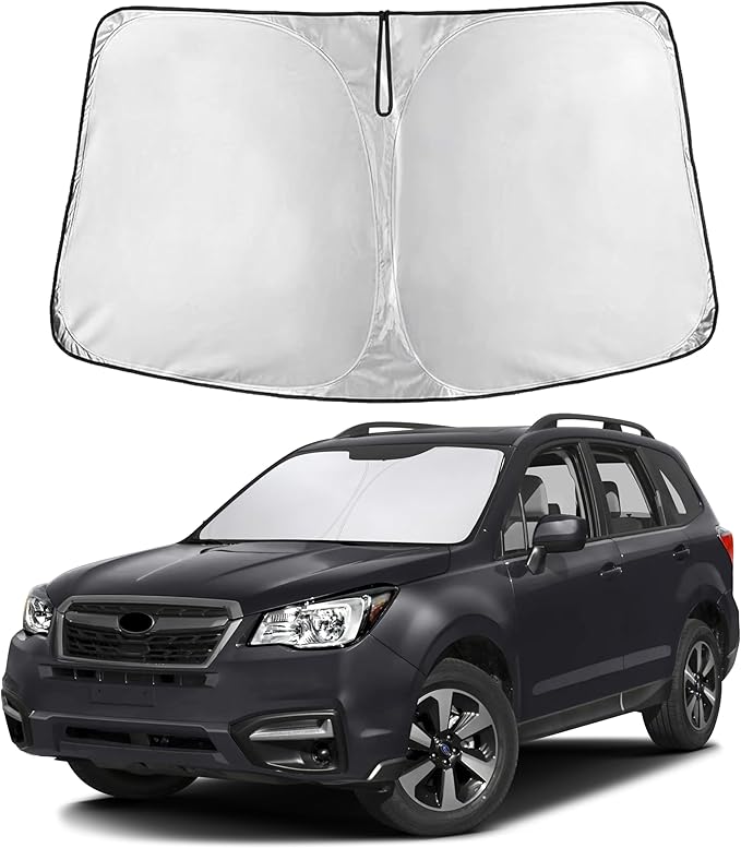EcoNour Windshield Sun Shade Compatible for Subaru Forester 2014–2018 | SUV Front Window Sunshade | Foldable Sun Visor Cover | UV Protection & Heat Reduction