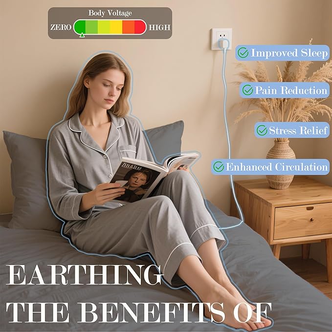 Ali King Grounding Sheets - King Size, Soft Cotton with Silver Fiber, 15'' Deep Pocket Earth Grounding Fitted Bed Sheets for Improved Sleep (Dark Gray, King 76''*80''*15'')