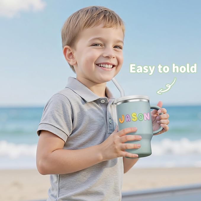 Bella's Friends Handy Mini Tumbler – Adorable 9 oz Sippy Cup for Toddlers 1-3 years old, Flexible Straw, Stainless Interior & Silicone Body, Leak‑Proof, Dishwasher Safe, Ideal for Travel or At Home
