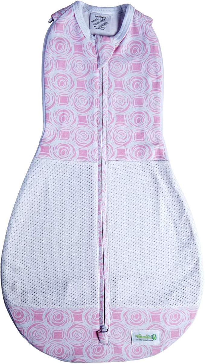 Woombie Grow with Me Air Baby Swaddle, Convertible Swaddle Fits 0-9 Months, Expands to Wearable Blanket for up to 18 Months, Mod Roses