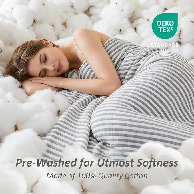 EMME Cotton Muslin Large Throw Blanket Couch Breathable Gauze Soft Lightweight Bed Blankets Adults (Striped Grey, 50"x70")