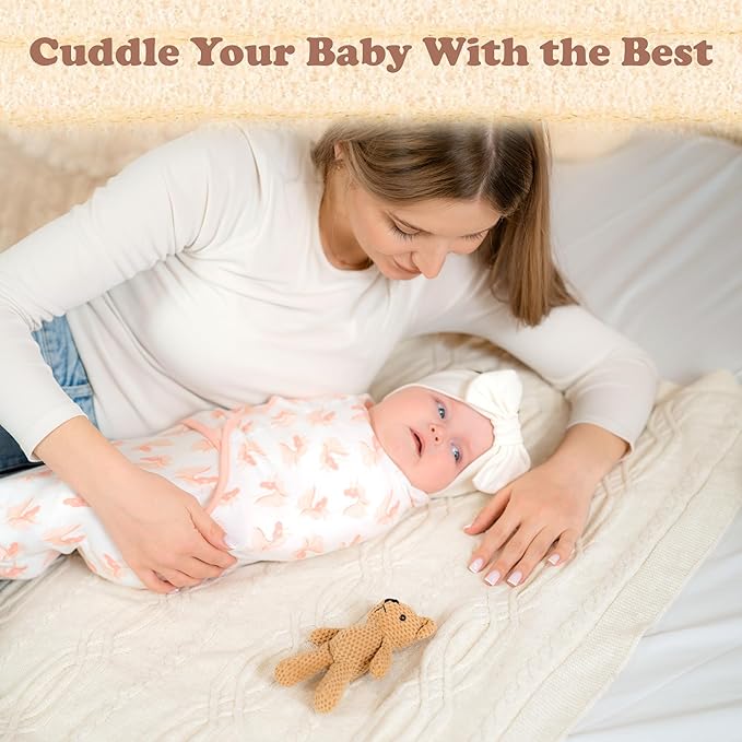 Bublo Baby Swaddles for Newborns – 3-Pack Infant Swaddles 0-3 Months – Adjustable Newborn Swaddle Sleep Sack – Soft Organic Cotton Baby Wrap for Safe & Cozy Sleep