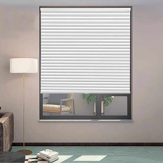 MYshade Cordless Blackout Cellular Shades, 1.5" Honeycomb Window Blinds for Bedroom & Nursery, Thermal Insulated, Noise Reducing, Privacy Shades, Inside or Outside Mount (27" W x 50" H, White)