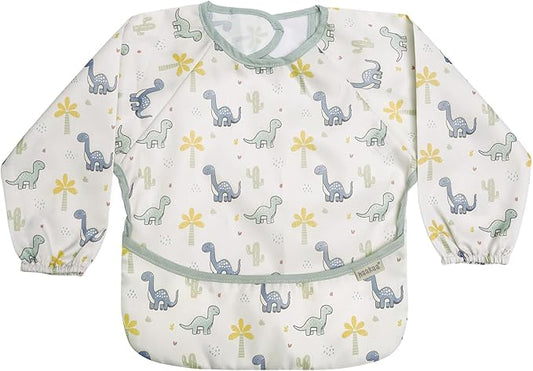 haakaa Long Sleeve Baby Bib, Waterproof & Adjustable Baby Smock Bib for Eating, Painting & Play, Easy Wipe Clean, 6–24M