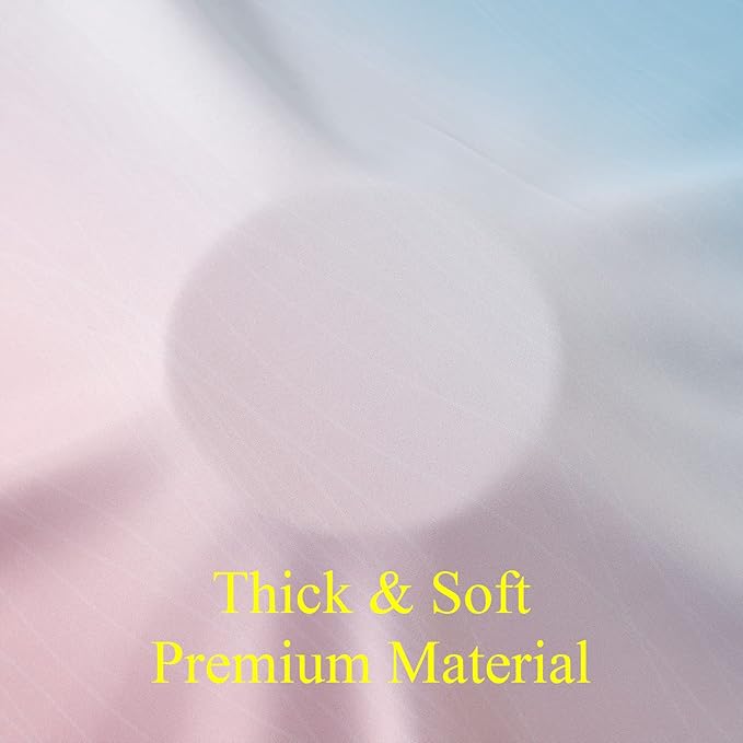 Pink and Blue Blackout Curtains 84 Inches Long, Ombre Grommet Thermal Insulated Blackout Curtains for Bedroom, Gradient Full Room Darkening Drapes for Living Room, 42x84 Inch,2 Panels