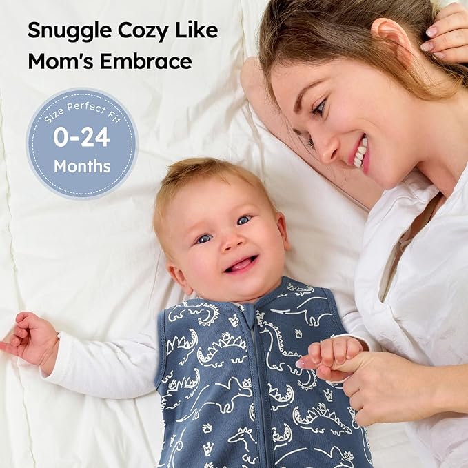 Yoofoss Baby Sleep Sack 18-24 Months 0.5 TOG Baby Wearable Blanket, 100% Organic Cotton Infant Toddler Sleeping Sack 2-Way Zipper Lightweight Sleep Sack, Grizzly