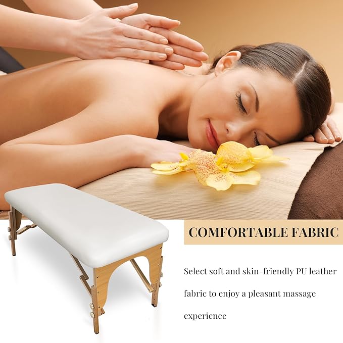 XIAROGEE Leather Massage Table Cover Wipeable Covers for Massage Table Waterproof Vinyl Replacement Bed Cover Protector for Lash/Spa (Cream White, 1)