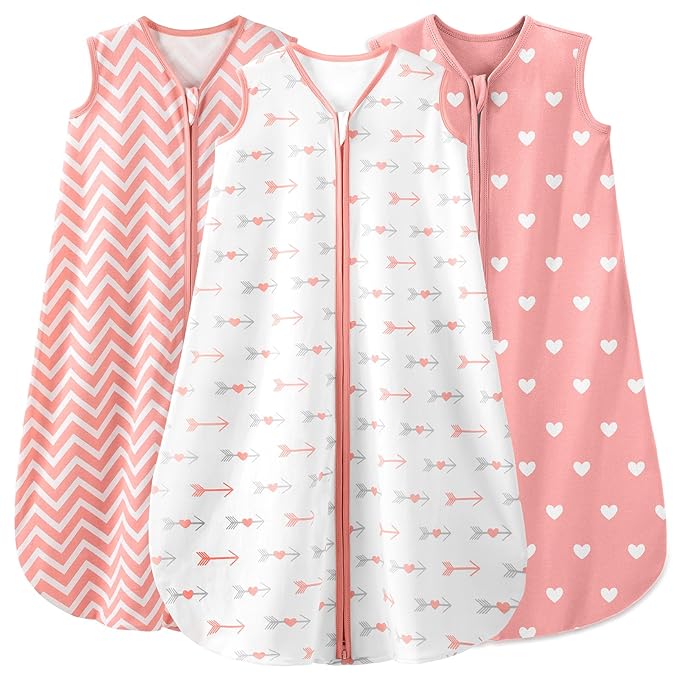Yoofoss Baby Sleep Sack 6-12 Months Baby Wearable Blanket 100% Organic Cotton 2-Way Zipper TOG 0.5 Toddler Sleeping Sack, Lightweight Sleep Sacks for Babies
