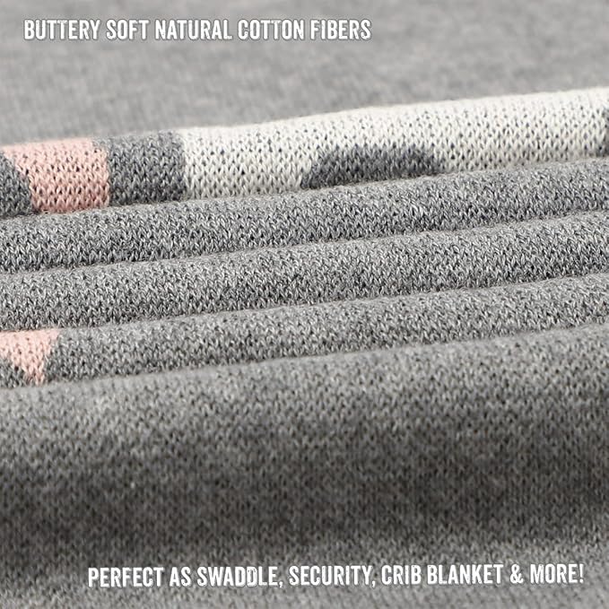 Cotton Baby Swaddle Blanket for Girls and Boys - Buttery Soft Cozy Receiving Swaddle Crib Stroller Blanket for Shower Gift Registry for Newborns, Infants, Toddlers (Unicorn - Grey)
