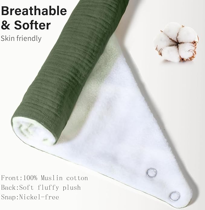 NISXABEBE Muslin Baby Bibs,Soft Triangular Baby Bandana Drool Bibs for Baby Boy Girl,Solid Colors Bib for Drooling Teething