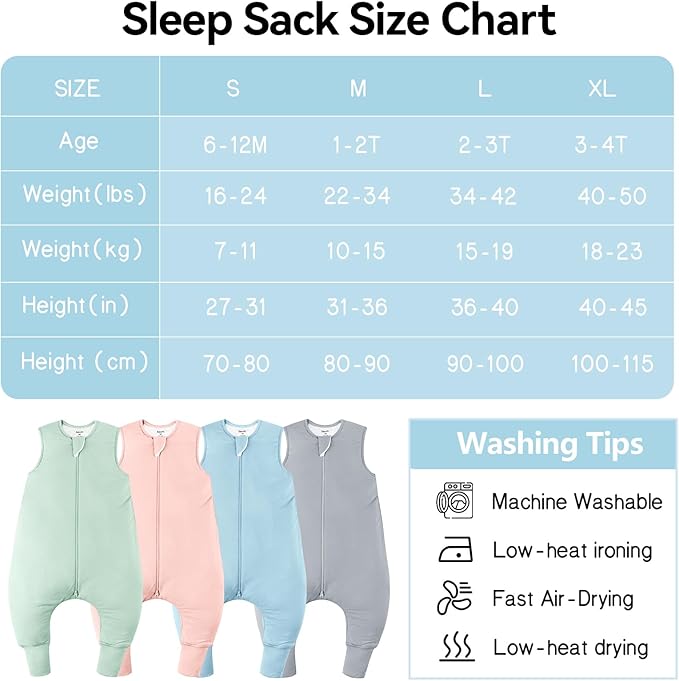 EasyFi Rayon Made from Bamboo Sleep Sack with Feet Baby Sleep Sack with Legs