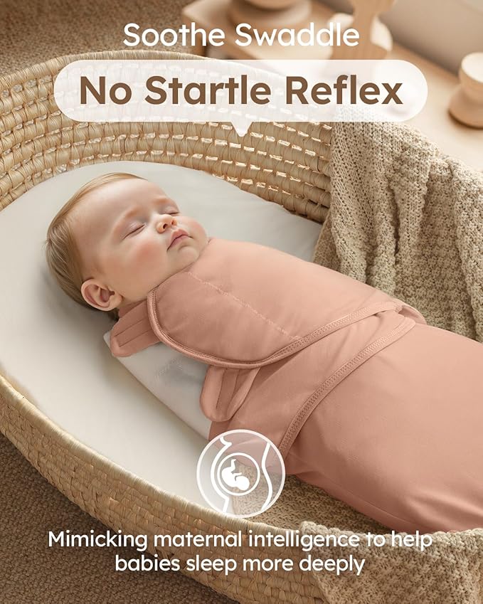 Yoofoss Baby Swaddle for Newborns 0–3 Months, Adjustable Soft & Breathable Swaddles,Noiseless Closure Swaddle Sleep Sack, Durable & Snug Fit