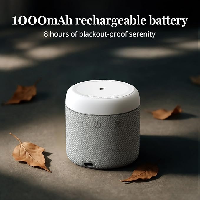 ANJANK White Noise Sound Machine with Wireless Charger Stand, 20 Soothing Sleep Sounds, 32-Level Volume, Auto-Off Timer, 10W Magnetic Charging for iPhone, Dorm Essential for Adults, Must-Have Gift