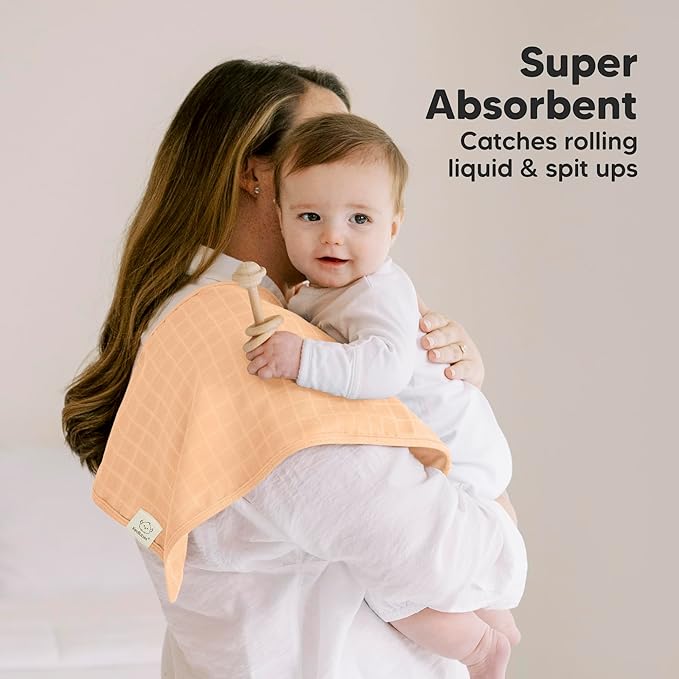 KeaBabies Cotton Muslin Burp Cloths Baby Boy, Girl - 5-Pack Soft & Absorbent Burping Cloth for Babies, Large Baby Towels & Washcloths for Newborn, Spit Up Rags, No Shrink, 20x10" (Flora Dew)