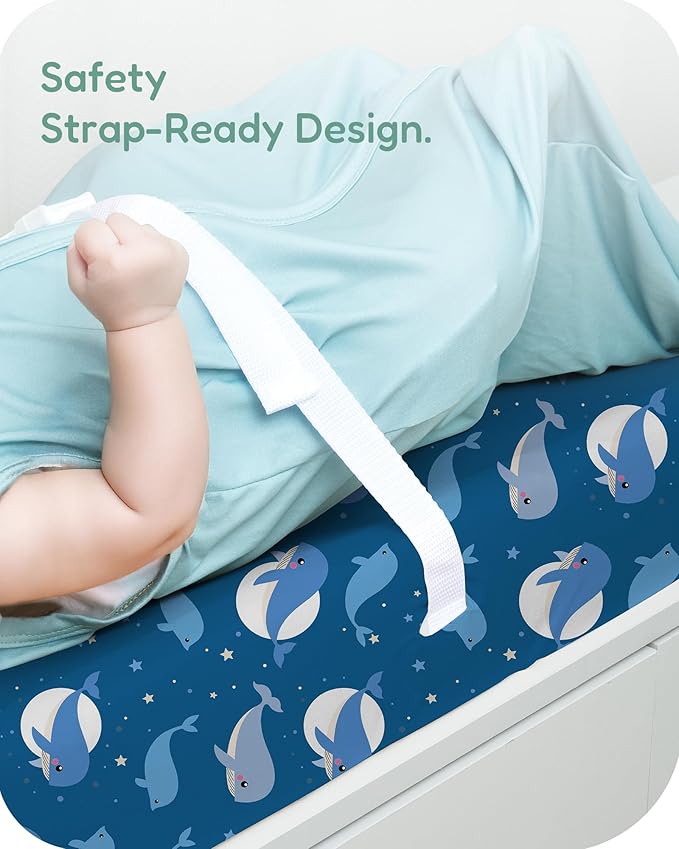 TotChill Extra Stretchy Changing Pad Cover, Ultra Soft Premium Jersey Knit Changing Pad Sheets, Unisex for Boys Girls, Fits All Standard Changing Tables/Dresser Tops - 2 Pack