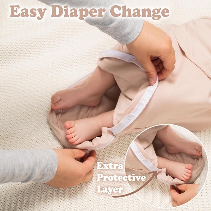 Bublo Baby Organic Zipper Swaddles for Newborns – Swaddles 0-3 Months, 3-Pack – Infant Sleep Sack with Zipper – Adjustable & Breathable Swaddle Blanket Wrap for Newborn Girls (Dusty Pink)
