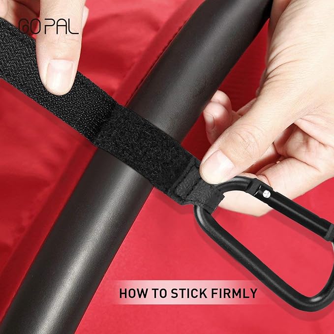 Go Pal 2 Pack Stroller Hooks for Bags, Baby Stroller Clips and Hooks Carry 33lbs Per Stroller Hook, Adjustable Stroller Carabiner Clip for UPPAbaby, DOONA, Baby Jogger, Britax, Chicco