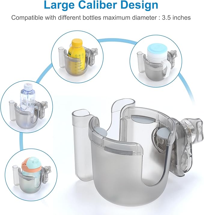 Accmor 2-in-1 Walker Cup Holder with Phone Holder, Wheelchair Cup Holder, Rollator Cup Holder, Cup Phone Holder for Walker, Wheelchair, Rollator, Mobility Scooter