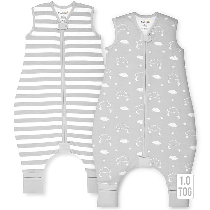 Mama Cheetah Toddler Sleep Sack with Feet 3T-4T, 1.0 TOG Organic Cotton Baby Wearable Blankets with Legs, Baby Sleeping Bag for Walkers, Early Walker Large