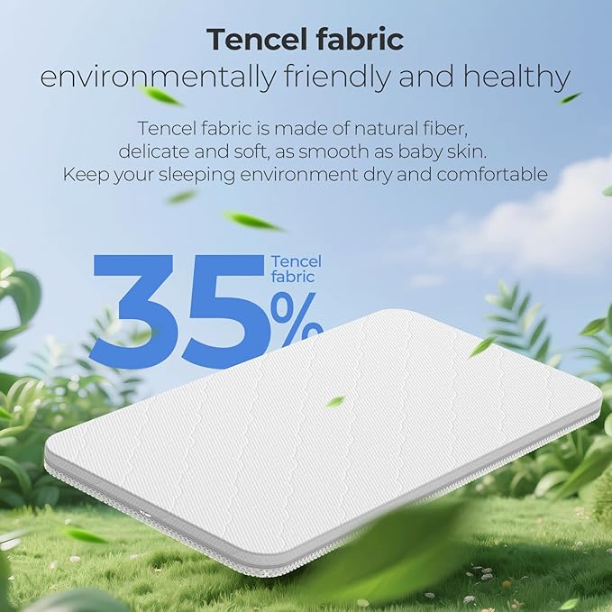 30x18 Oval Bassinet Mattress: 2" Thick Dual Side Gel Memory Foam Bassinet Mattress Fit for Halo Swivel/Luxe/Glide/Flex/Premiere Series Sleeper Bassinest - All-Season Design