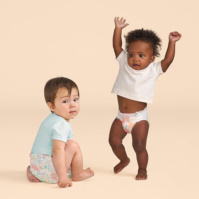 The Honest Company Comfort Dry Disposable Diapers for Sensitive Skin, Hypoallergenic, Just Peachy + Flower Power, Super Club Box Size 3 (16–28 lbs) 120 Count