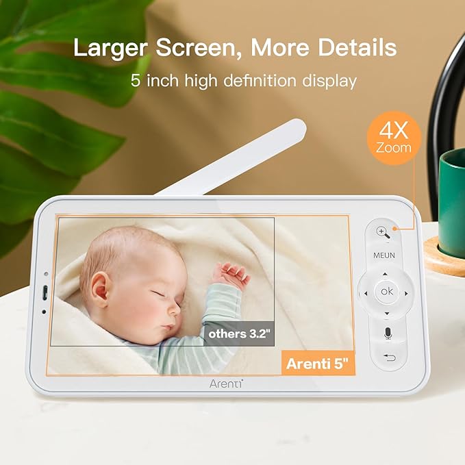 ARENTI 5-Inch Wireless Baby Monitor Display, Parent Unit for AInanny A4 Camera(Screen1)