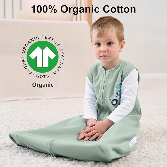Yoofoss Baby Sleep Sack 12-18 Months Wearable Blanket for Babies 100% Organic Cotton 2-Way Zipper TOG 0.5 Toddler Sleeping Sack 3 Pack, Comfy Lightweight Sleep Sacks
