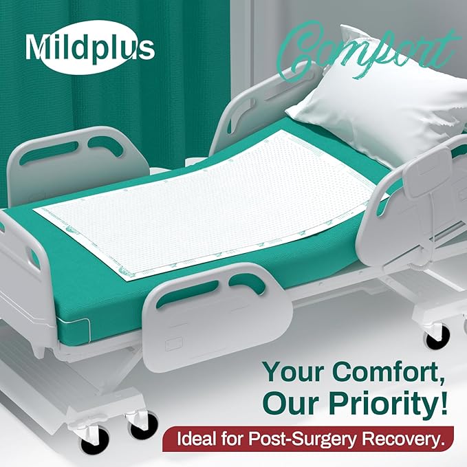 MILDPLUS Heavy Duty Underpads 30"X36", 25 Count, Ultra Absorbent Chucks Pads 130 Grams Disposable Bed Pads with Strength Cloth Backing Incontinence Pads for Adults, Kids or Pets