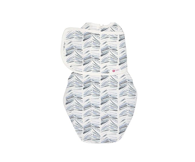 embé 2-Way Starter Baby Swaddle, 6-14 lbs, Newborn Infant Swaddle Sack 0-3 Months, Zip, Hook & Loop 0-3 Months Baby Wrap, Hip Healthy - Angle Stripe